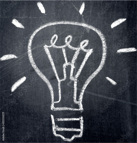 Lamp hand drawn chalk illustration