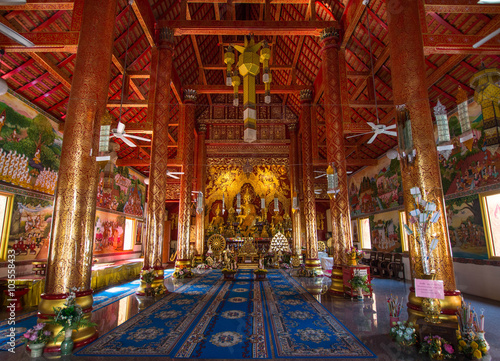 Interior in Chiang Mai temple, Thailand