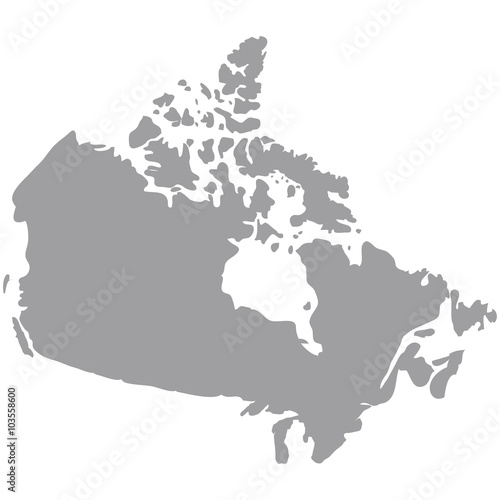 map of canada gray on a white background