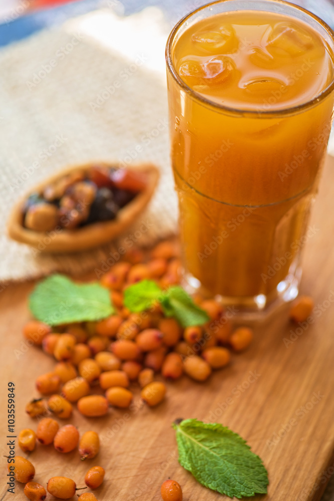 fruit drink with sea buckthorn fruit drink with sea buckthorn
