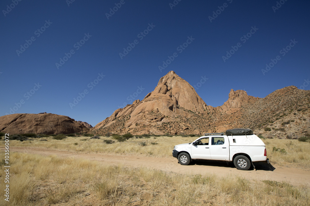 Traveling around the Spitzkoppe in Namibia