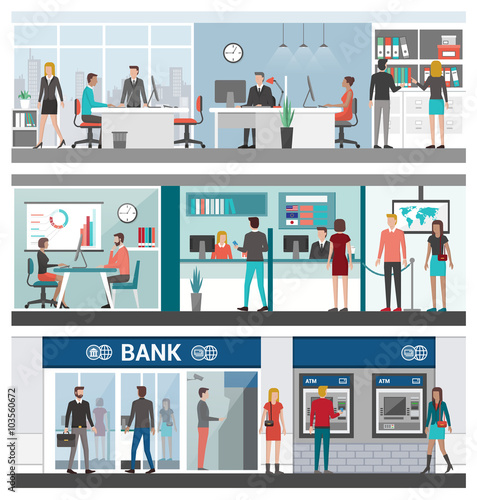 Bank and finance banner set