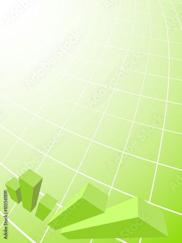 Abstract business background with 3D graph and plenty of copy sp