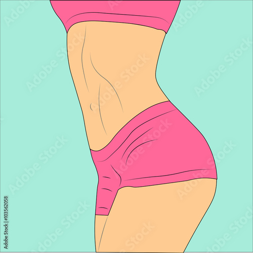 Young girl fitness body silhouette