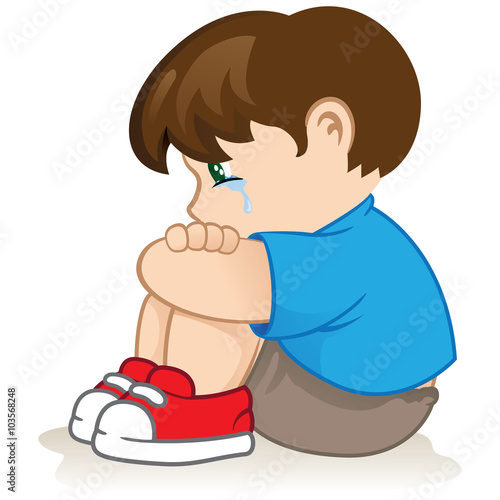 Illustration of a sad child, helpless, bullying