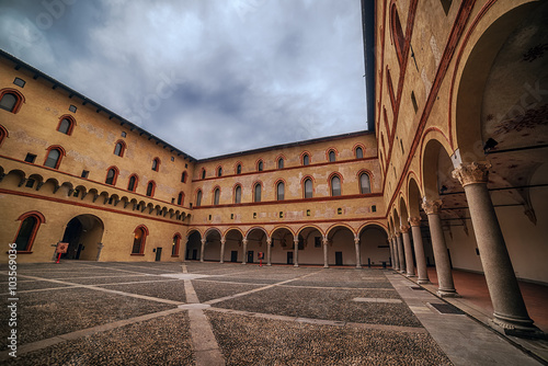 Fototapeta Naklejka Na Ścianę i Meble -  Milan, Italy: Sforza Castle, Castello Sforzesco 
