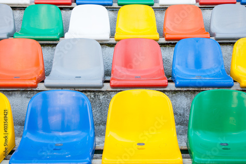 chairs at a sports stadium in different colors Ukraine