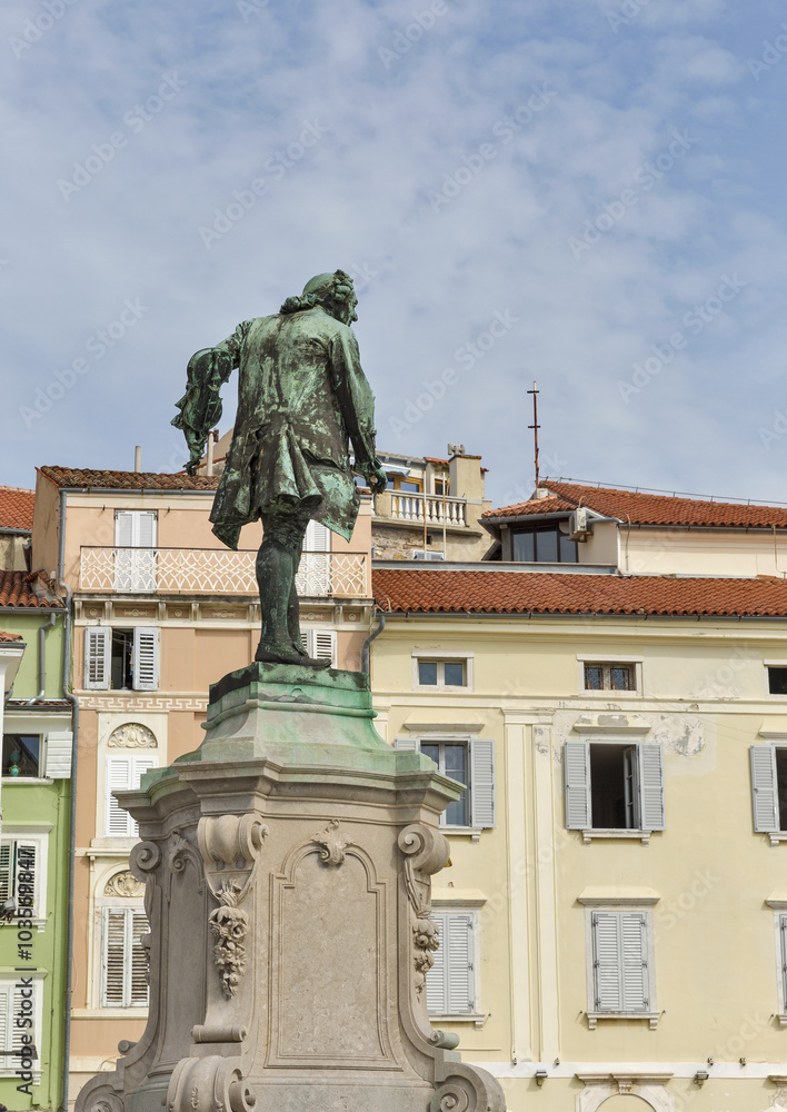 Fototapeta premium Giuseppe Tartini statue in Piran, Slovenia