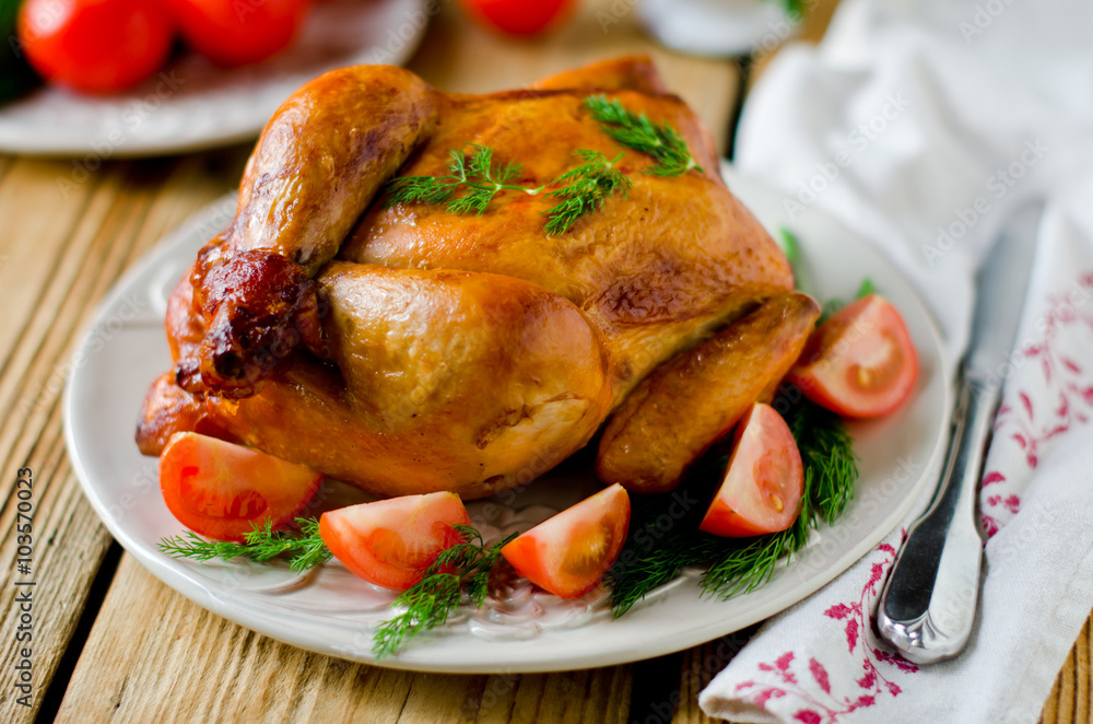 Baked chicken with tomatoes Baked chicken with tomatoes