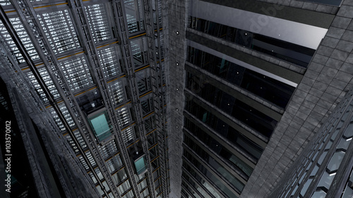 An open Elevator shaft at the business center