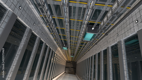 An open Elevator shaft at the business center