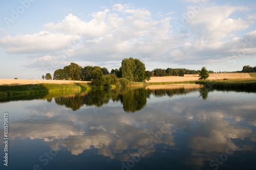 Fototapeta Naklejka Na Ścianę i Meble -  Landscape with pond near  Trhove Sviny, South Bohemia, Czech republic