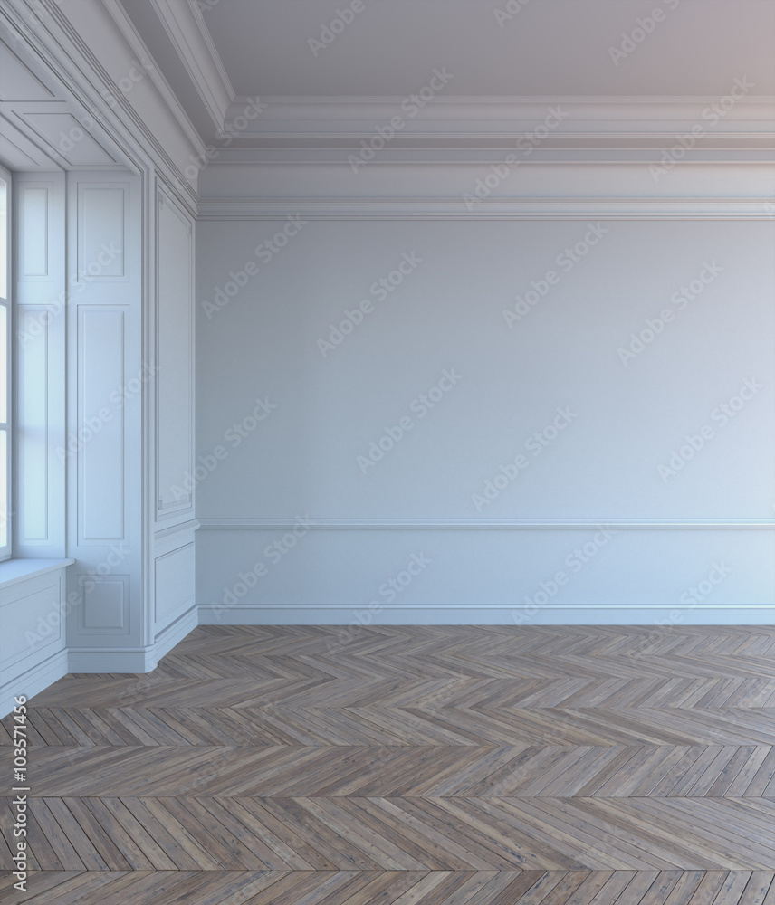 Fototapeta premium 3d rendering. The white classic interior