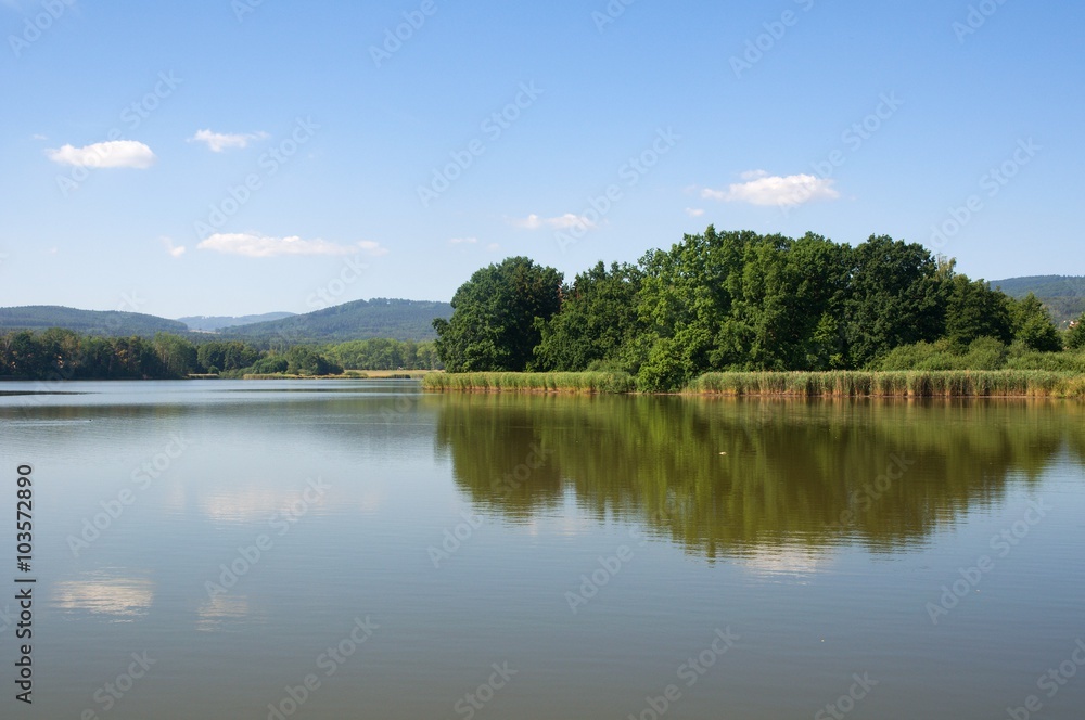 Kamenny rybnik near village Zabori near Novohradske mountains, South Bohemia, Czech republic