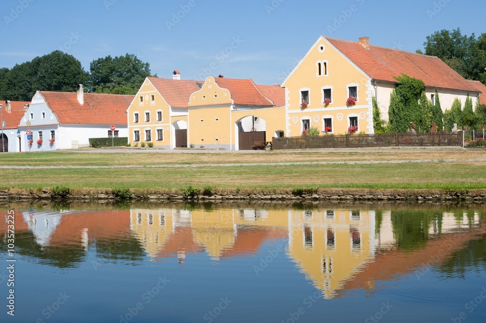 Rural decorated houses in Zabori, South Bohemia, Czech republic Rural decorated houses in Zabori, South Bohemia, Czech republic