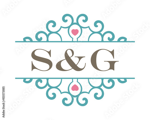 S&G initial ornament wedding logo