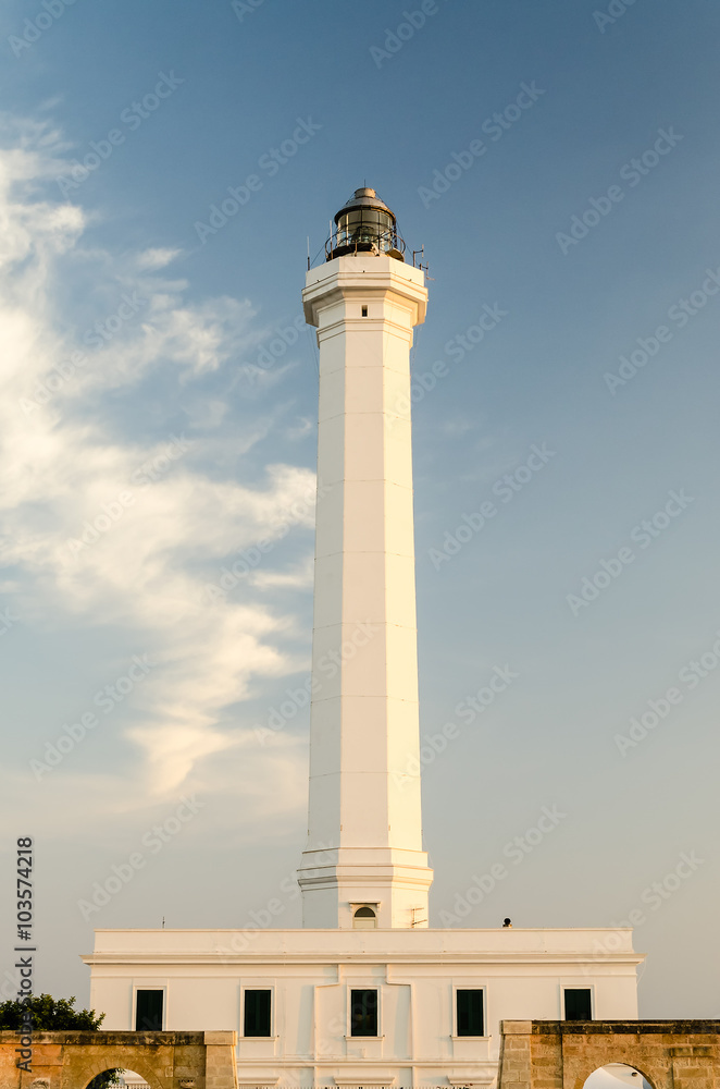 Santa Maria di Leuca iconic lighthouse, Salento, Apulia, Italy