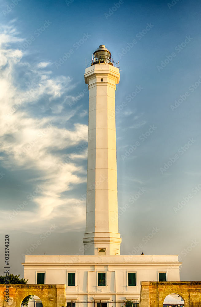 Santa Maria di Leuca iconic lighthouse, Salento, Apulia, Italy