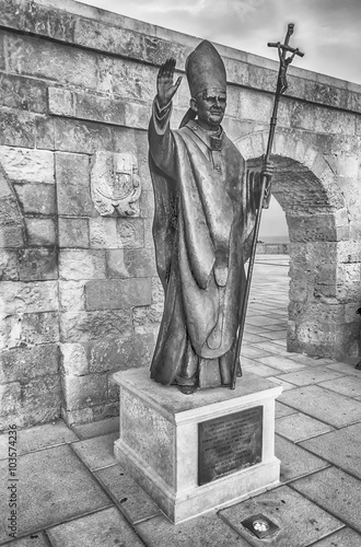 Photography Pope Benedict XVI bronze statue, Santa Maria di Leuca, Italy