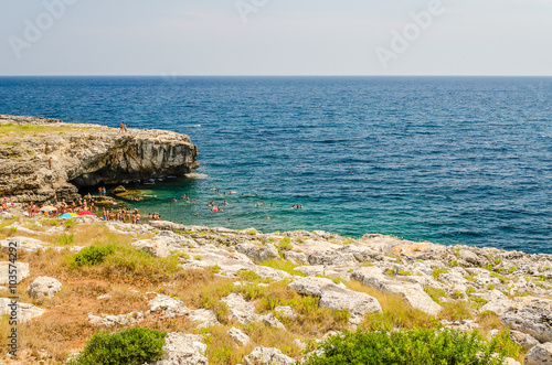 Beautiful seascape at Marina di Andrano, Salento, Apulia, Italy