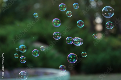 Soap bubbles outdoor