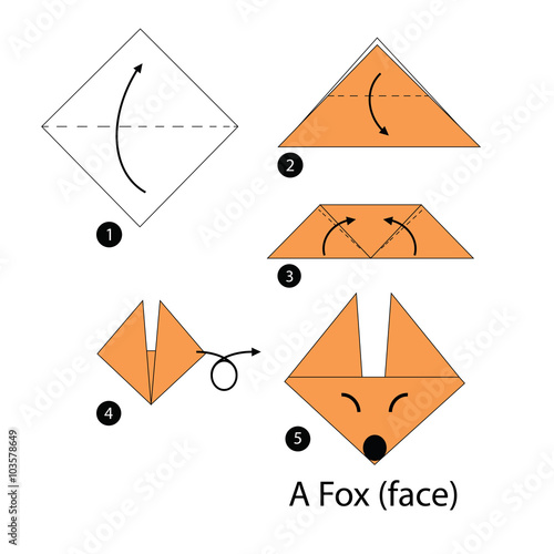 step by step instructions how to make origami A Fox.