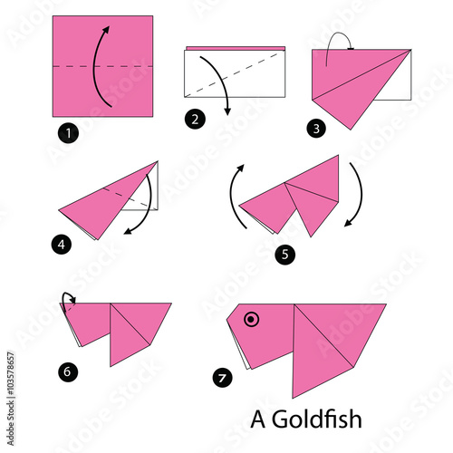 step by step instructions how to make origami goldfish.