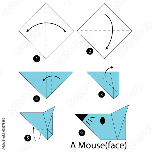 step by step instructions how to make origami A Mouse.