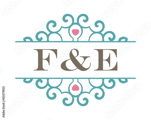 F&E initial ornament wedding logo