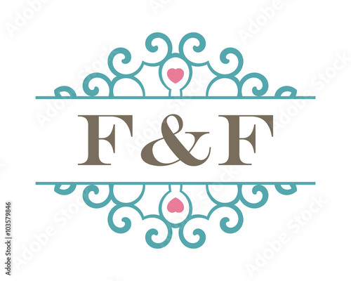 F&F initial ornament wedding logo