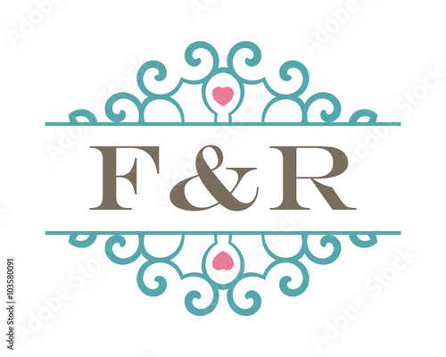 F&R initial ornament wedding logo