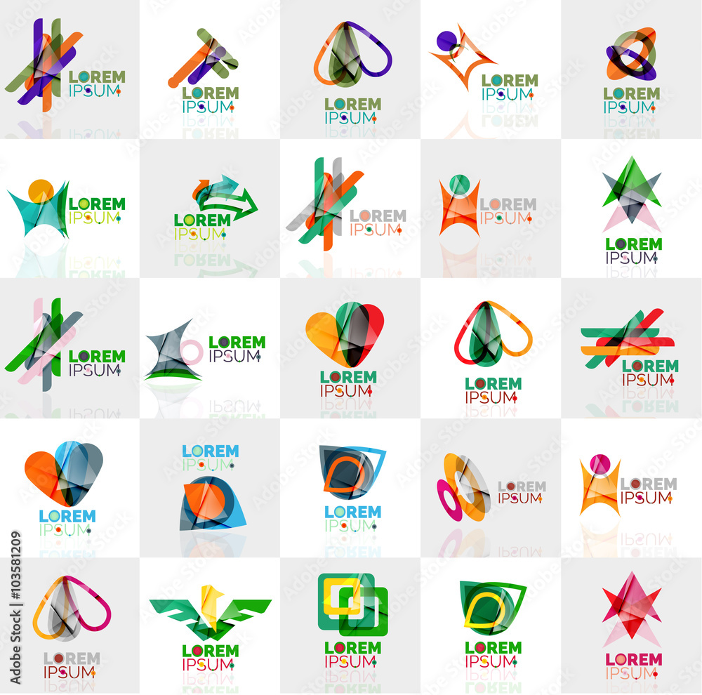Fototapeta premium Collection of colorful abstract origami logos