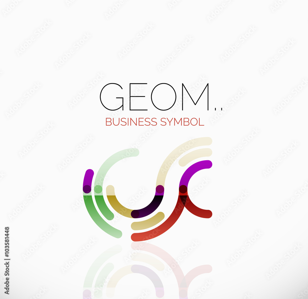 Obraz premium Logo, linear abstract geometric icon