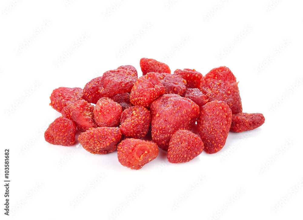 Dried strawberries isolated on white background Dried strawberries isolated on white background