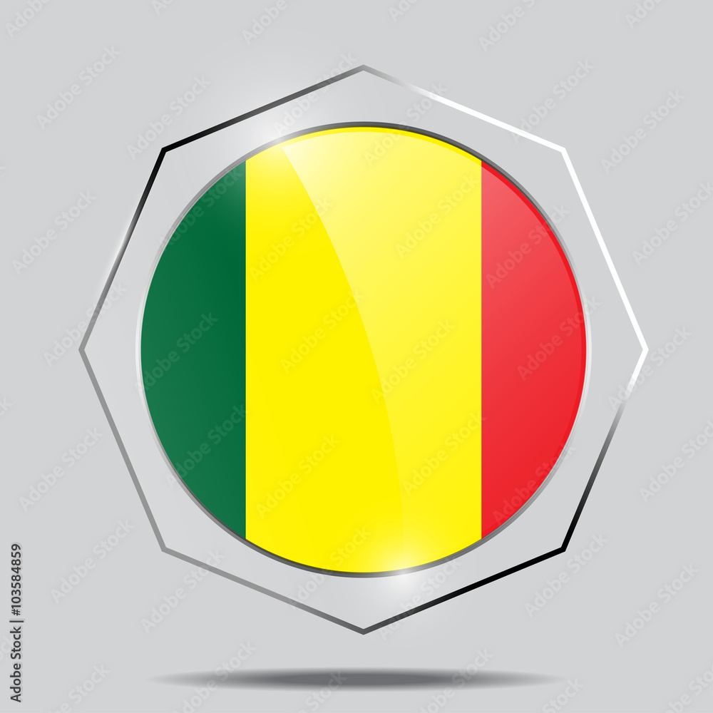 Fototapeta premium Button Flag of Mali