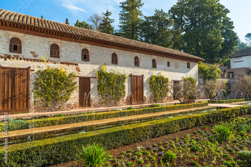  Generalife Gardens. Alhambra palace at Granada. Spain
