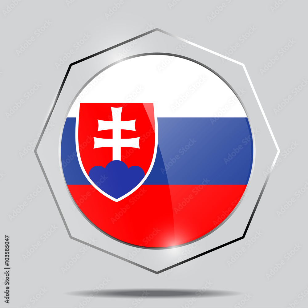 Button Flag of Slovakia