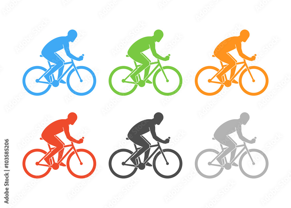 Fototapeta premium Colored logo cycling on a white background.