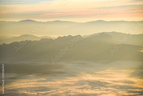 Beautiful layers of mountain landscape