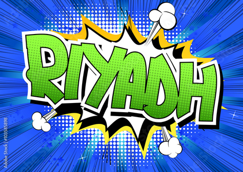 Riyadh - Comic book style word.