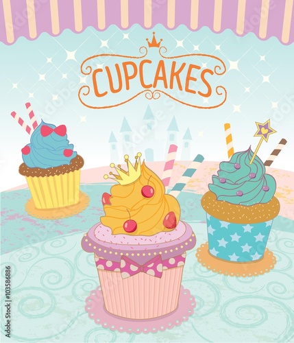 Cupcakes design to princess theme