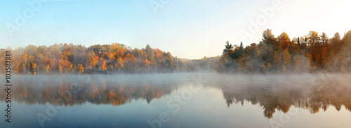 Lake Autumn Foliage fog