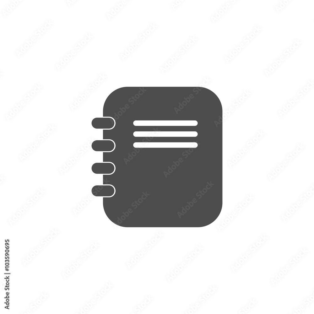 Notepad icon in a flat design isolated Notepad icon in a flat design isolated