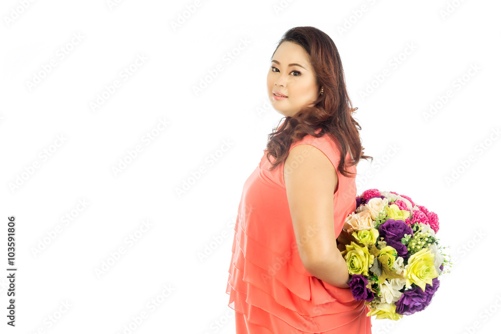 Portrait of beautiful young woman with flowers Portrait of beautiful young woman with flowers