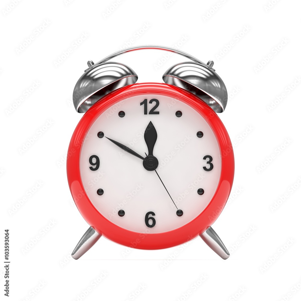 red alarm clock on white red alarm clock on white