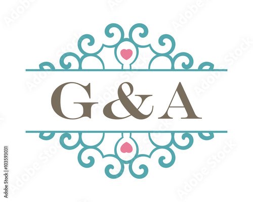 G&A initial ornament wedding logo