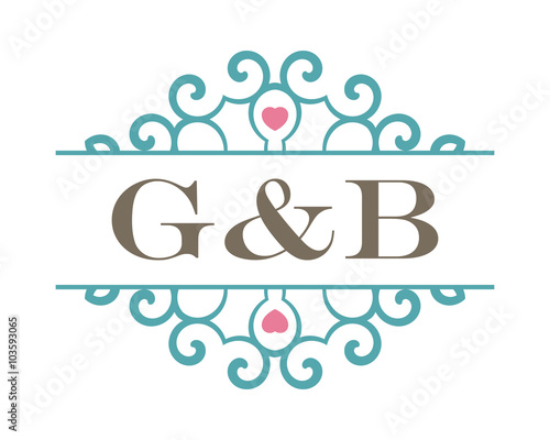 G&B initial ornament wedding logo