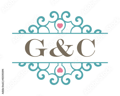 G&C initial ornament wedding logo