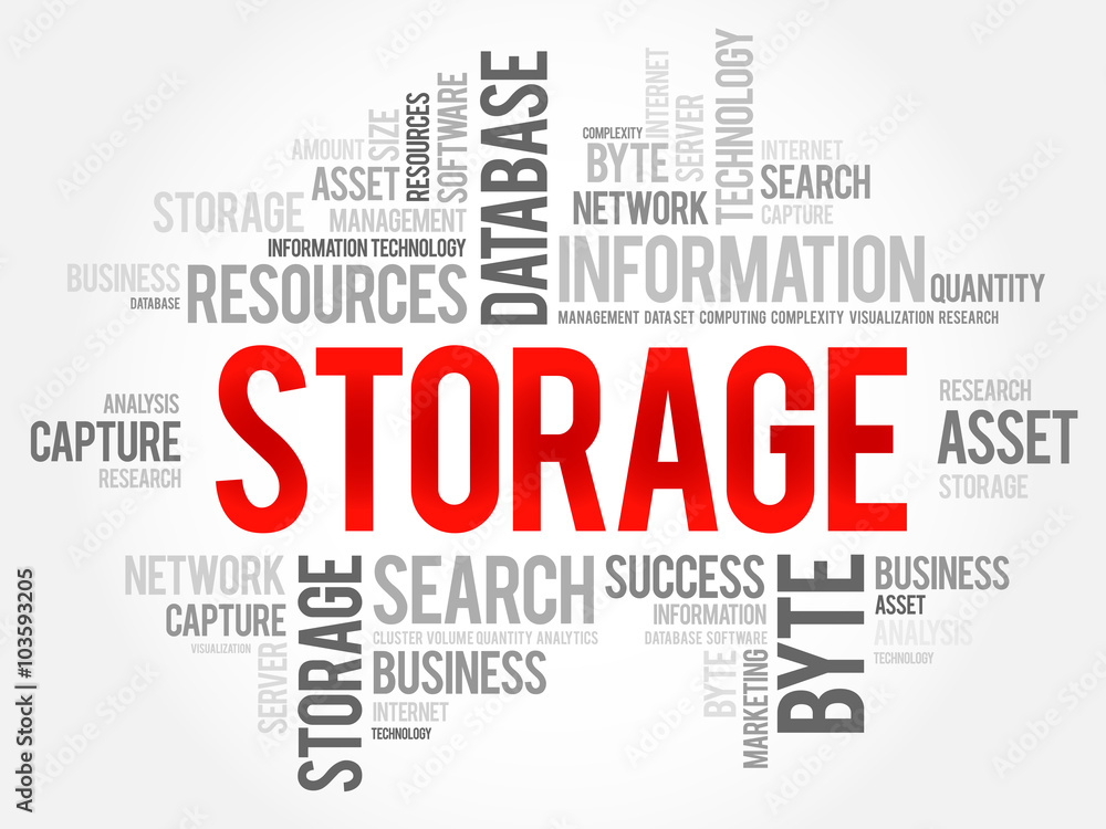 Storage word cloud, business concept