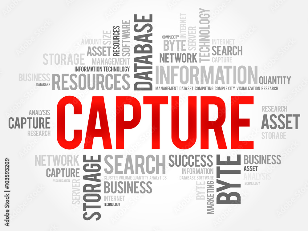 Capture word cloud, business concept Capture word cloud, business concept